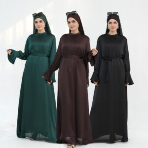 European And American Dubai Elegant Satin Dress