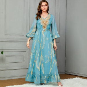 Embroidered Loose Robe Dress